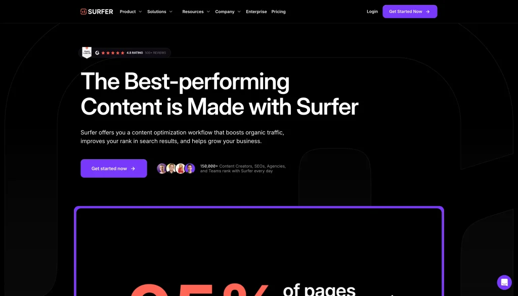 surferseo homepage