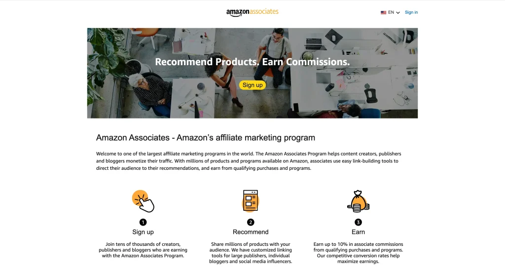 Amazon Affiliate Marketing For Beginners homepage