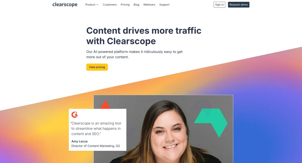clearscope homepage
