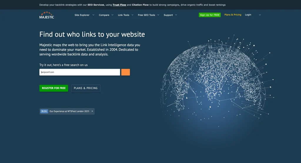 majestic homepage