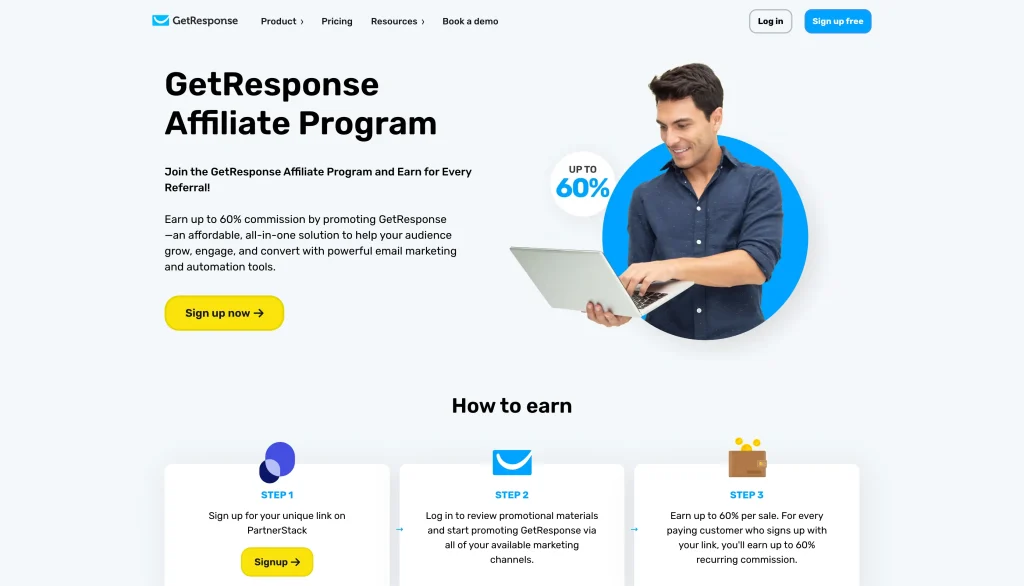 GetResponse Affiliate Program homepage